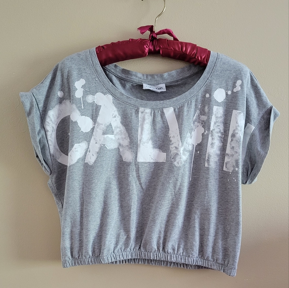 Calvin Klein | Gray Crop Top Elastic Waist
